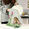 thumbnail image 3 of Easter Brown Bunny Bottom Kitchen Tea Towels Set of 6 Absorbent Hand Dish Towels, Pink Flower Spring Dishcloths Lint-Free 18x28 Inch Fast Drying for Cooking Baking Home Clean, 3 of 7
