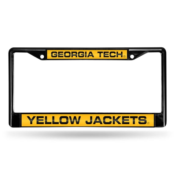 Georgia Tech Yellow Jackets Black Metal Laser Cut License Plate Frame