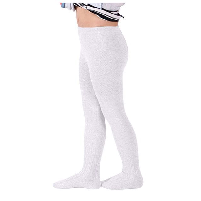 Leggings Para Niños Medias Para Bebés Pantimedias Para Niños Ropa De Primavera Y Otoño Calcetines Gruesos De Algodón Blanco Leggings Blancos Odeerbi LM103-10769