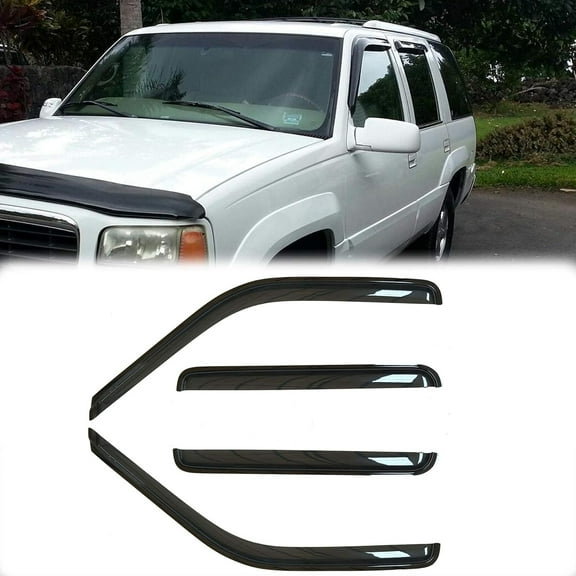 Deebior 94095 4Pcs Side Window Wind Deflector Outside Mount Style Window Visor fit for 1992-2000 Chevrolet/GMC C/K1500/2500/3500 Crew Cab, 1995-2000 Tahoe/Yukon, 1999-2000 Escalade/Yukon Denali