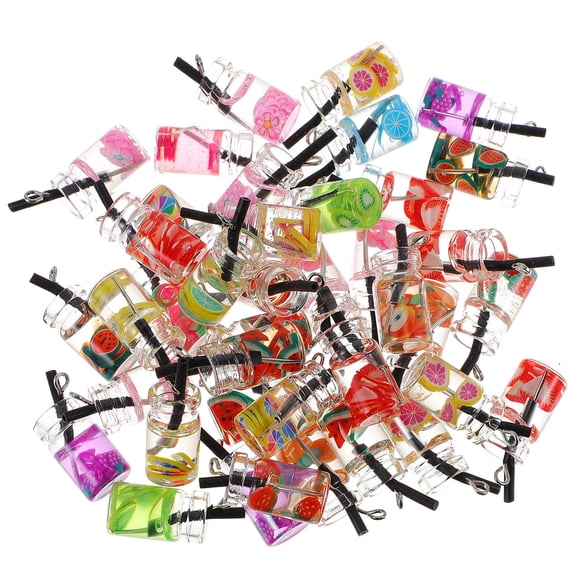 LOLIPPYY 40 Pieces Assorted Color Mini Bottle Charms Pendants for Jewelry Making Craft Supplies for Adults