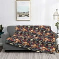 thumbnail image 2 of KLL Skulls and Flowers Print Fleece Throw Blanket, Horizontal Fleece Bedding Cute Soft Blankets Comfy Fleece Flannel Plush Home Decor for Couch & Bed-80"x60", 2 of 6