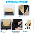 thumbnail image 4 of PiccoCasa Swivel Computer Chair Cover Office Armchair Slipcovers Medium Size Champagne, 4 of 7