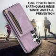 thumbnail image 3 of Design for Galaxy S24 Plus 5G Wallet Case with Credit Card Holder Slot PU Leather Phone Cover Stand Kickstand Shockproof Protective Cell Accessories for Samsung S24+ Women Men 6.6 inch Purple, 3 of 14