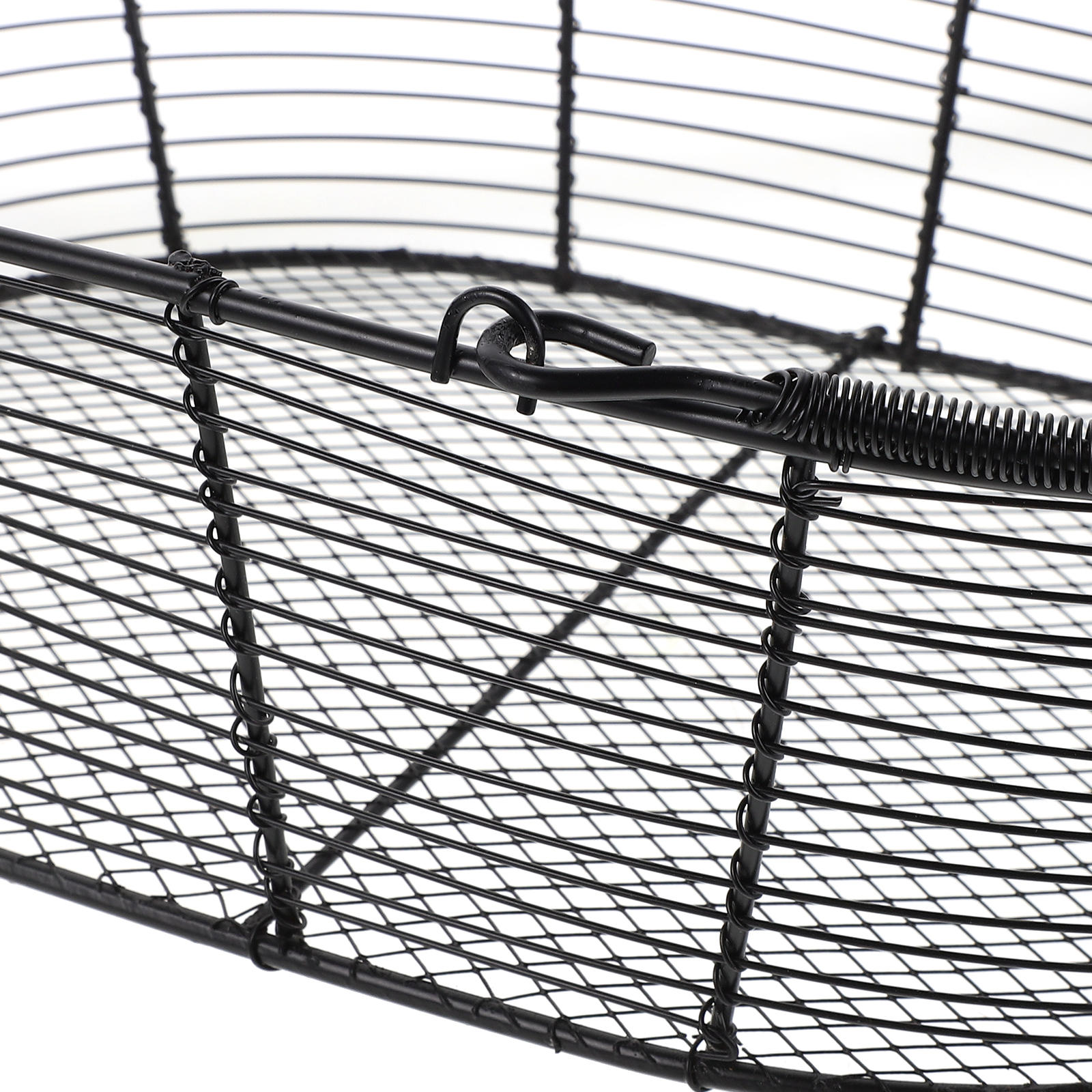 BESTYASH Black Metal Wire Basket with Handles for Kitchen Storage Mesh Design for Fruits and Snacks