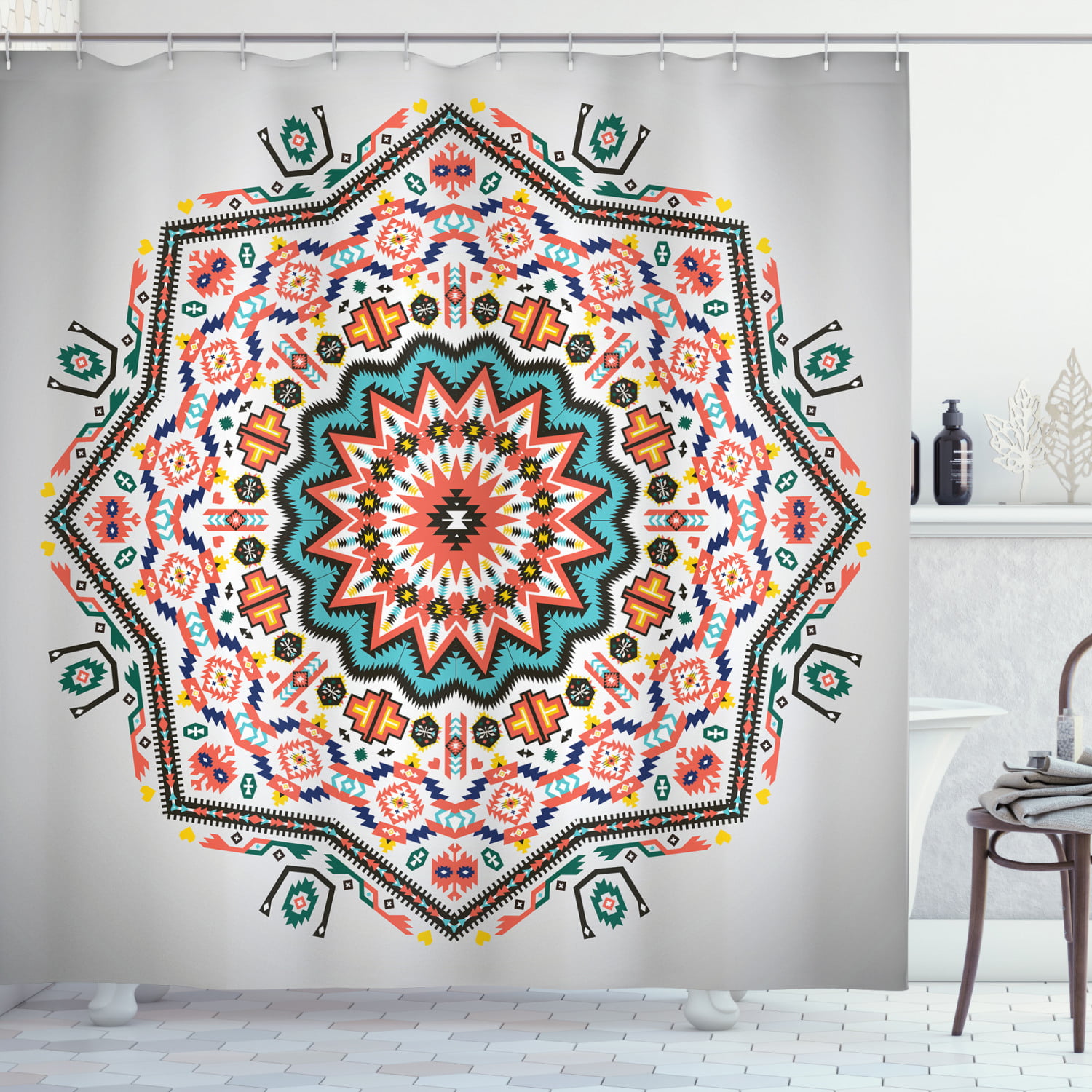 The Zodiac Theme Waterproof Fabric Home Decor Shower Curtain Bathroom Mat 