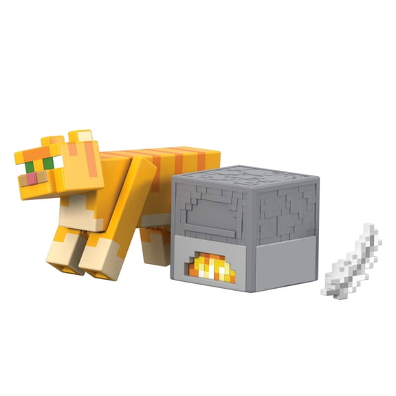 Minecraft Red Cat Action Figure & Accessories Set, 3.25-inch Scale Collectible Toy