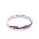 thumbnail image 4 of JeenMata Alianza de Boda de Oro Blanco de 18 K sobre Plata con Pavé de Rubíes y Piedra Natal de Julio de 0,25 Quilates con Forma Redonda y Estilo Infinito, 4 of 6