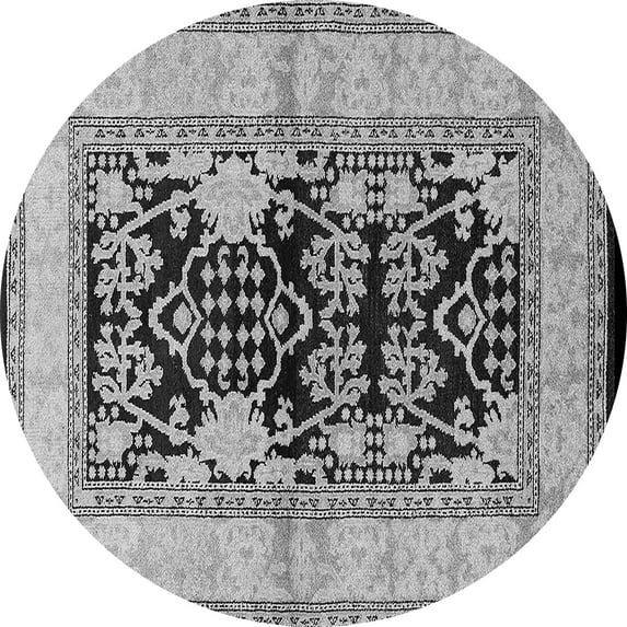 Ahgly Company Indoor Round Oriental Gray Industrial Area Rugs, 4' Round