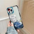 thumbnail image 2 of Compatible para iPhone 13 Pro Max Pintura al óleo Funda de noche estrellada con lente protectora Soft Tpu Funda linda para teléfono a prueba de golpes para Iphone 13 Pro Max 6.7 Inc, 2 of 5