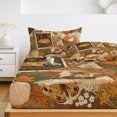 thumbnail image 6 of Twin XL Size Fitted Sheet Set - Fall 2 Piece Bedding Sets 16" Deep Pocket Fitted Sheet with 1 Pillowcases, Thanksgiving Country Harvest Fox Pumpkins Maple Leaf Brushed Microfiber Hotel Bed Sheets, 6 of 9
