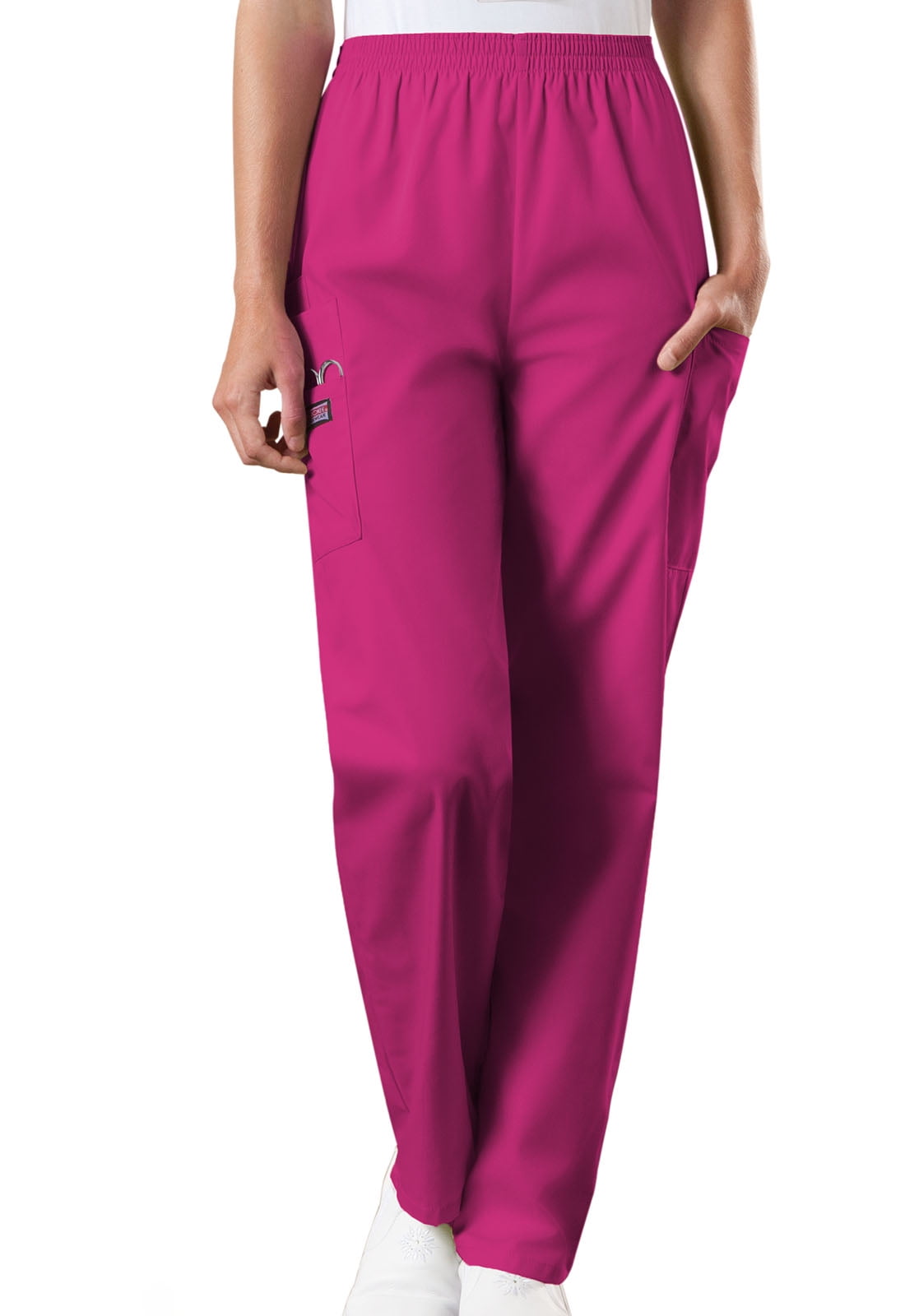 Cherokee Workwear Women Scrubs Pant, Natural Rise Tapered PullOn Cargo