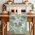 thumbnail image 2 of Table Runners 70 Inches Long Dress Scarves, Sage Green Starfish Farmhouse Coffee/Dining/Kitchen Table Decor, Holiday Table Runner, Coral Shell Ocean Vintage Coastal 13x70 Inch, 2 of 9