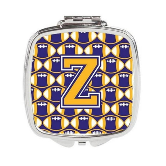 Letter Z Football Purple & Gold Compact Mirror