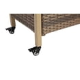 thumbnail image 6 of CQSXDA Outdoor Wicker Bar Cart with Wheels in Natural Brown, Rolling Rattan Beverage Serving Table for Porch and Poolside Parties，Beige, 6 of 7
