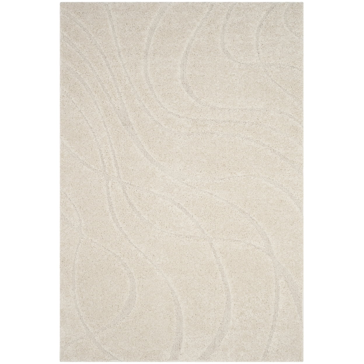 SAFAVIEH Florida Tamzen Abstract Shag Area Rug, Cream, 5'3" x 7'6"