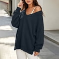 thumbnail image 6 of BUIGTTKLOP Sweatshirts for Women Oversized Long Sleeve Shirts V Neck Side Slit Pullover Cozy Tops Fall Winter Fashion Outfits, 6 of 8