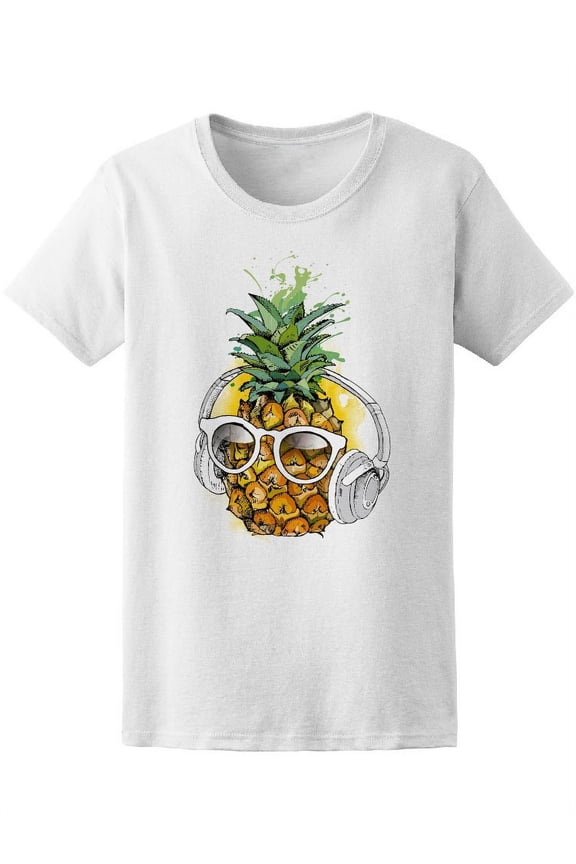 Cool Hipster Tropical Pineapple Tee Women's -Image by Shutterstock