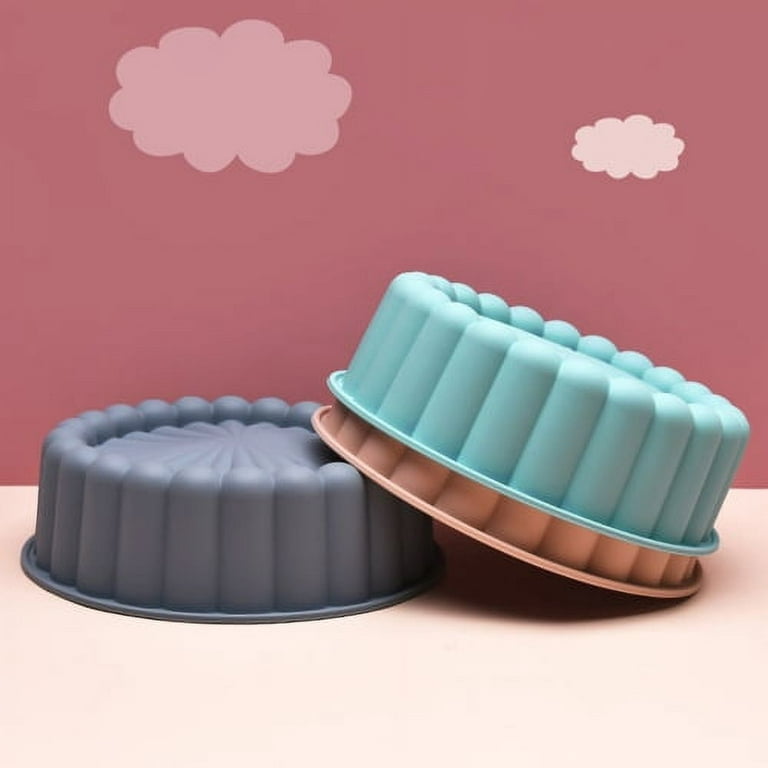 Silicone Charlotte Cake Pan Reusable Mold Fluted Cake Pan Nonstick Round  Silicone Molds for Strawberry Shortcake Cheesecake Brownie Tart Pie (2,  Grey)