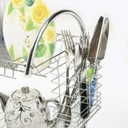 Better Chef 16 Inch Chrome Dish Rack 2 Level S Shaped Cutlery Holder DR-16