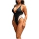 thumbnail image 2 of Traje de baño de una pieza para mujer, traje de baño de bikini de tirantes sin espalda de color liso para mujer, conjunto de bikini con bloques de color y hombros descubiertos, traje de baño de moda p, 2 of 5