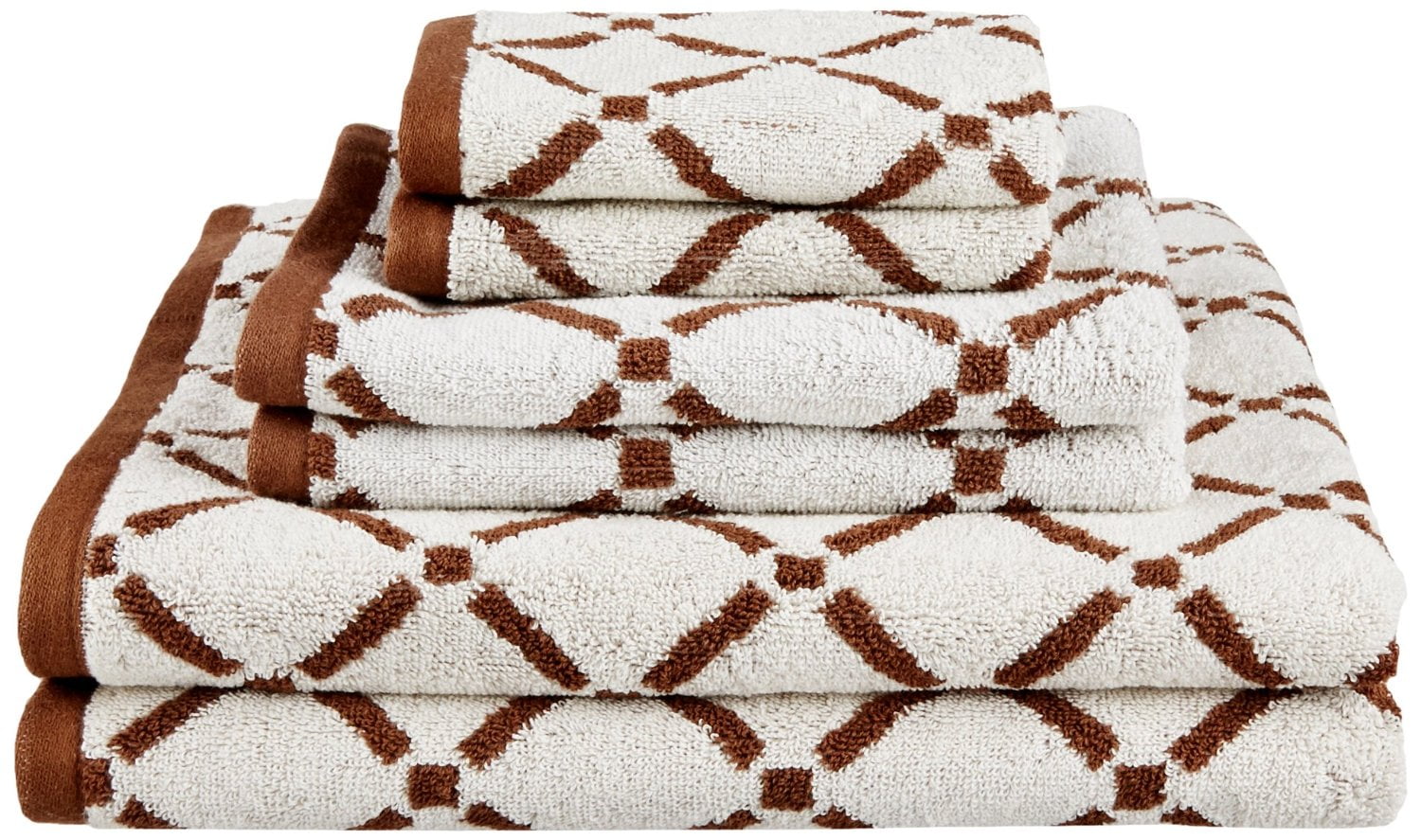 Decorative Diamond 6Piece Cotton Bath Towel Set
