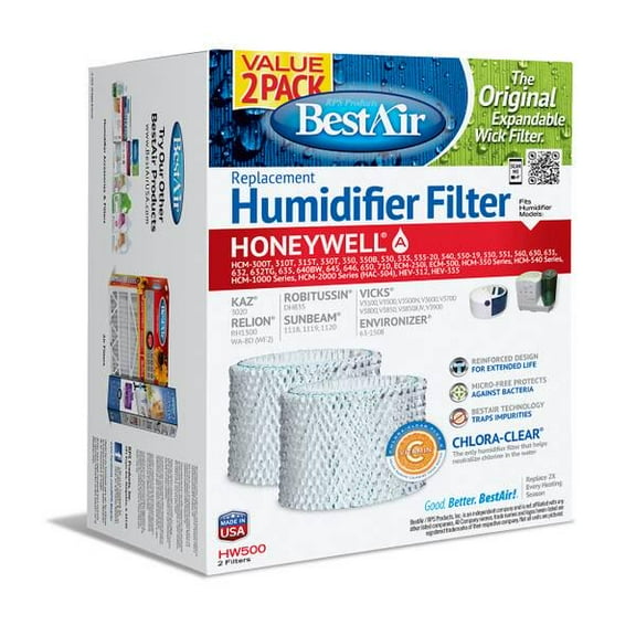 BestAir HW500 Humidifier Replacement Wick Filter for Honeywell Models 6.4  x 2.8  x 8.6