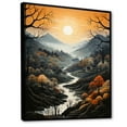 thumbnail image 2 of Designart "Morning An Countryside Misty painting II" Landscape & Nature Floater Framed Canvas Art Print, 2 of 7