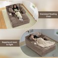 thumbnail image 4 of Wiilayok 68.5"D x 50"W Oversized Boneless Chaise Lounge Chair,High Density Sponge with Super Strong Rebound，Corduroy Fabric Cloud Sofas Couches for Living Room, No Assembly ( Light Brown ), 4 of 8