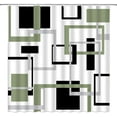 thumbnail image 2 of Modern Geometric Shower Curtain Sage Green Gray Black Abstract Boho Geometric Aesthetic Vintage Mid Century Farmhouse Fashion Fabric Bathroom Decor Curtain with Hooks, 2 of 3