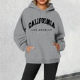 thumbnail image 2 of Ediodpoh Women's Letter Printed Round Neck Pullover Street Long Sleeve Pullover Hoodie Womens Hoodies Dark Gray L, 2 of 6