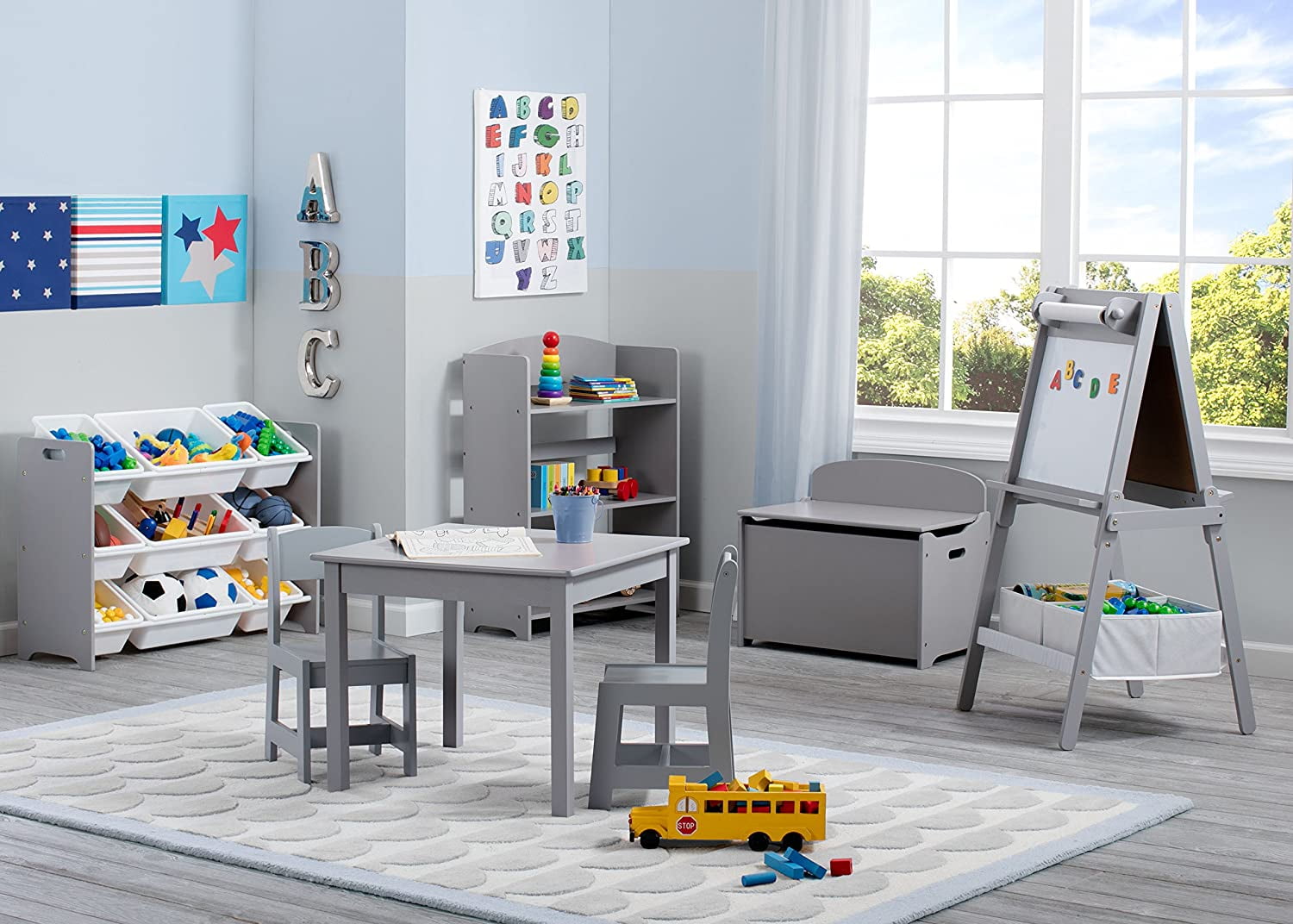 MySize Deluxe Toy Box  Sturdy Wood Storage with Safety Hinge for Kids Room Organization