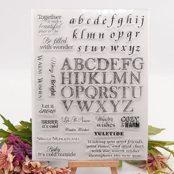 Ouginx Clear Stamps, Alphabet Letter Rubber Stamp for Scrapbooking and Card Making Supplies