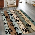 thumbnail image 3 of Dog Paws Printed Area Rugs 3x5 for Living Room, Vintage Teal Brown Wooden Farmhouse Non Slip Washable Rug Runner, Low Pile Indoor Floor Carpet Mat Bathroom Rugs for Bedroom, Kids Room, 3 of 9