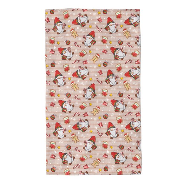 Balery Christmas Gnomes Santa Claus Toalla de Microfibra Premium con Estampado – 27.5x16 pulgadas, Alta Absorción, Suave y Aterciopelada, Secado Rápido