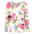 thumbnail image 5 of DDAPJ pyju Boho Floral Tops for Women 2026 Trendy 3/4 Sleeve Dressy Casual Shirts Loose Fit Work Blouses Graphic Tees Comfy Summer Beach Outfits Light Pink S, 5 of 6