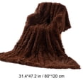 thumbnail image 2 of XIA0LE Thickened Long Faux Fur Throw Blanket, 31.5x42.5 Inchesfuzzy Faux Fur Throw Blanket, Reversible Shaggy Blankets, Fluffy Plush Warm Throws For Sofa Couch, Brown, 2 of 5