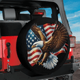 thumbnail image 2 of Lotusprinthandmade US Flag Eagle Patriotic Spare Tire Cover Without Backup Camera Hole, 2 of 7