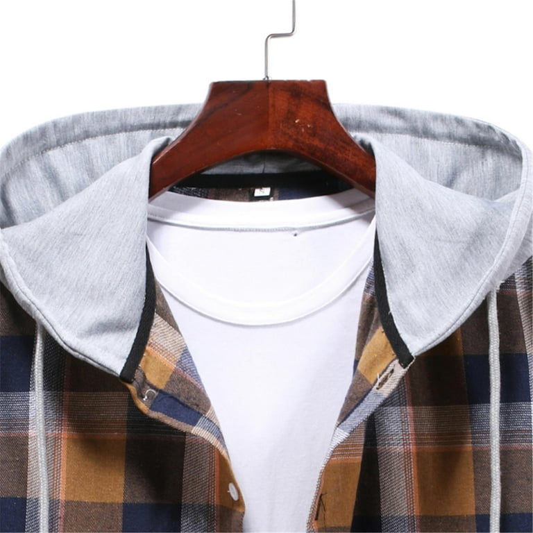 Men's Coats Jackets Autumn&Winter Plaid Stitching Long