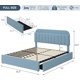 thumbnail image 3 of Qinaqin Full Cama Frame con Almacenamiento cm de Alturaeadboard Kids 2 Cajones Boucle Upholstered Platform Bookcase No Caja Spring Needed Easy Assembly Azul, 3 of 7
