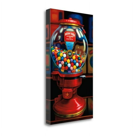 20" x 34" Gumball Machine IV By Tr Colletta - Print on Canvas Fabric Multi-Color