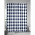 thumbnail image 5 of Shower Curtain Navy Plaid Shower Curtains for Bathroom, Waterproof Polyester Shower Curtain Set with Hooks, Standard Size 66" x 72" Buffalo Check Geometric Checker Pattern, 5 of 6
