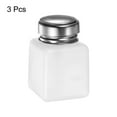 thumbnail image 3 of Uxcell 3pcs Solvent Alcohol Dispensers 120ml(4oz) Push Down Liquid Dispenser Pump with Stainless Steel Lid, White, 3 of 6