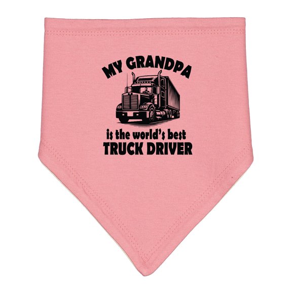 Inktastic Grandpa is Worlds Best Truck Driver Baby Bandana Bib