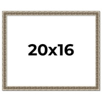 20x16 Frame Silver Versailles Ornate Solid Wood Picture Frame | 1 Inch Moulding Width | Interior