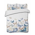 thumbnail image 2 of Quilts Twin XL Size, Blue Butterfly Farmhouse Soft Comforter Bedding Set for Bed, Spring Pastoral Butterflies Lightweight Quilted Bedspread with Pillow Cover(2 Pieces) for All Season, 68x98 Inch, 2 of 6