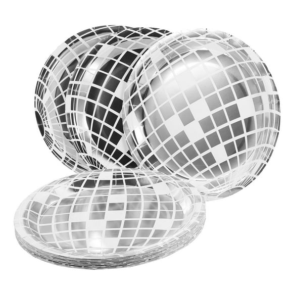 Phenofice Disco Tableware Round Silver 25Pcs 9 Inches