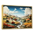 thumbnail image 2 of Designart "Countryside Scenery In De Stijl Style" Countryside Floater Framed Wall Art Living Room, 2 of 5