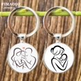 thumbnail image 2 of Best Mother Daughter Keychain Super Hero Dad Mom Cartoon Custom Picture Glass Bag Key Holder Father's Day Gift Key Ring Gao Jinjia LED, 2 of 2