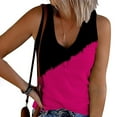 thumbnail image 2 of Timegard Plus Size Tank Tops for Women Ribbed V Neck Sleeveless Comfy Button Gradient Color Tops Tee, 2 of 5